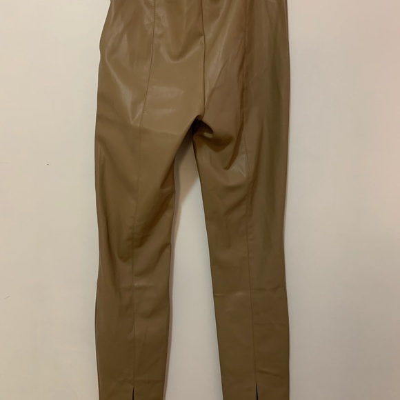 Zara tan leather pants , fur inside, size medium - Picture 2 of 5